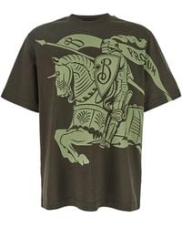Burberry - Equestrian Knight Printed Crewneck T-Shirt - Lyst