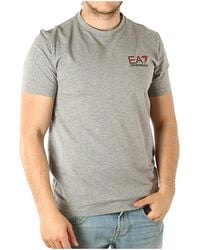 EA7 - Logo Round-Necked T-Shirt - Lyst