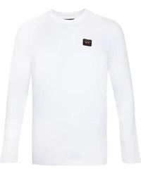 Paul & Shark - T-Shirt With Round Neck And Long Sleeves - Lyst