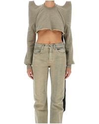 Rick Owens - Cropped Tecsweat Sweatshirt - Lyst