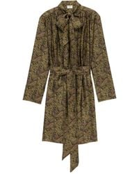 Saint Laurent - Paisley Print Tie-Detailed Dress - Lyst