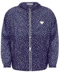 Prada - Printed Hooded Windbreaker - Lyst