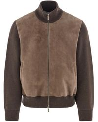 Ferragamo - Blouson With Leather Inserts - Lyst