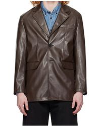 DUNST - 2 Button Faux-Leather Blazer - Lyst