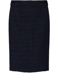 Emporio Armani - Straight Hem Tweed Pencil Skirt - Lyst