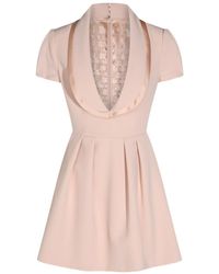 Elisabetta Franchi - Shawl Collar Mini Dress - Lyst
