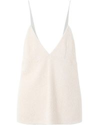 KHAITE - Timy Frayed Organza-Trimmed Cotton-Blend Bouclé Camisole - Lyst
