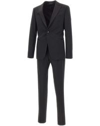 Emporio Armani - Satin-Trim Peak-Lapel Suit - Lyst