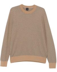 BOSS - Geometric-Pattern Sweater - Lyst