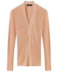 Fabiana Filippi - Metallic-Threading Ribbed-Knit Cardigan - Lyst
