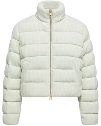 Moncler - Wool Cashmere Blend Padded Cardigan - Lyst