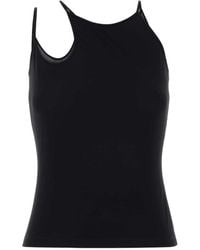 McQueen - Cut-Out Mesh Tank Top - Lyst