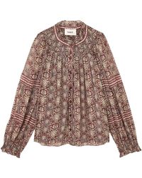 Ba&sh - Floral-Print Smocked Blouse - Lyst