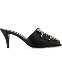 McQueen - Buckle Detailed Slip-On Sandals - Lyst