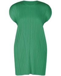 Pleats Please Issey Miyake - Loose-Fitting Pleated Waist Dress - Lyst
