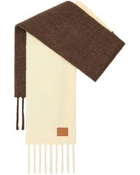 Loewe - Logo Patch Fringed Scarf - Lyst