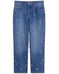 Weekend by Maxmara - Embellished Cotton Cropped Trousers - Lyst