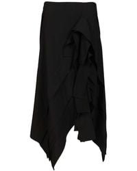 Bottega Veneta - Ruffled Asymmetric Midi Skirt - Lyst