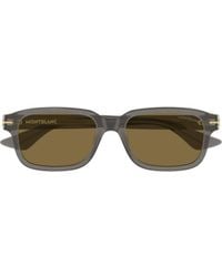 Montblanc - Eyewear Rectangular Frame Sunglasses - Lyst