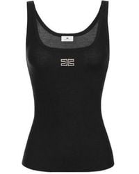 Elisabetta Franchi - Ribbed Knit Tank Top - Lyst