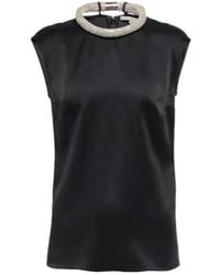 Stella McCartney - Crystal-Embellished Satin Top - Lyst