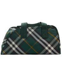 Burberry - Shield Checked Motif Travel Bag - Lyst