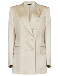 Tom Ford - Double Breasted Satin Blazer - Lyst