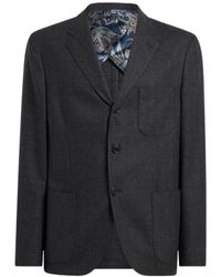 Etro - Check-Pattern Single-Breasted Blazer - Lyst