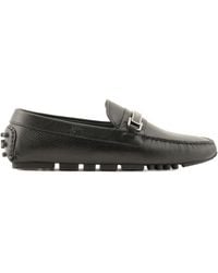 Emporio Armani - Logo-Plaque Slip-On Driving Shoes - Lyst