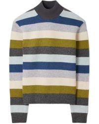 Tory Burch - Turtleneck Striped Knit Jumper - Lyst