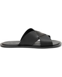Loewe - Criss-Cross Leather Sandals - Lyst
