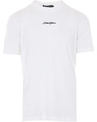 Dolce & Gabbana - Logo Embroidered Crewneck T-Shirt - Lyst