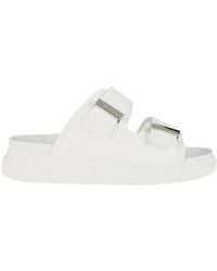 McQueen - Oversized Buckled Slides - Lyst