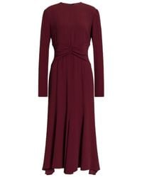 Alberta Ferretti - Long-Sleeved Midi Dress With Gathered Waist - Lyst