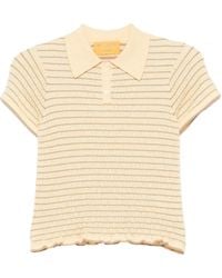 Guest In Residence - Smocked Striped Polo Shirt - Lyst