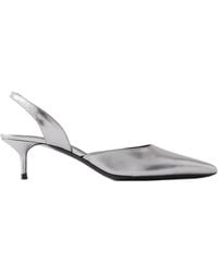 STAUD - Metallic Leather Slingback Pumps - Lyst
