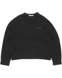 Acne Studios - Logo Embroidered V-Neck Sweater - Lyst