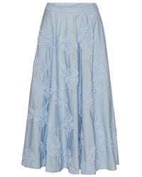 ROTATE BIRGER CHRISTENSEN - Floral-Appliqué Maxi Skirt - Lyst