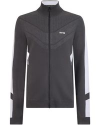 BOSS - High-Neck Long-Sleeved Sweatshirt - Lyst