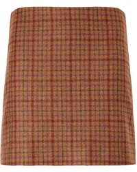 Blazé Milano - Coci Checked Wool Mini Skirt - Lyst