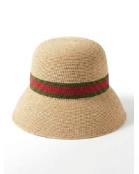Gucci - Web Stripe Woven Bucket Hat - Lyst