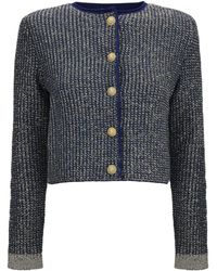 Balmain - Sequinned Cropped Cardigan - Lyst