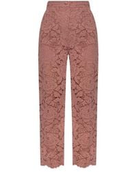 Dolce & Gabbana - Floral Lace Tailored Pants - Lyst