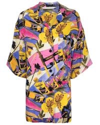 Palm Angels - Allover Graphic Printed Oversized Bowling Shirt - Lyst