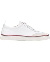 Thom Browne - Striped Trim Low-Top Sneakers - Lyst