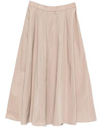 Aspesi - Pleated Taffeta Skirt - Lyst