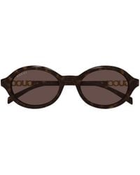 Gucci - Eyewear Oval Frame Sunglasses - Lyst