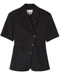 Ganni - Tailored Short Sleeve Blazer - Lyst