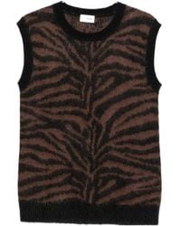 P.A.R.O.S.H. - Zebra-Pattern Knitted Vest - Lyst