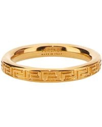 Versace - Greek Key Engraved Ring - Lyst